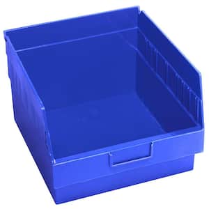 Store-More 6 in. Shelf 13 Qt. Storage Tote in Blue (8-Pack)