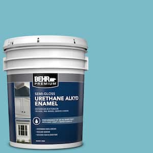 5 gal. #M470-4 Azure Lake Urethane Alkyd Semi-Gloss Enamel Interior/Exterior Paint