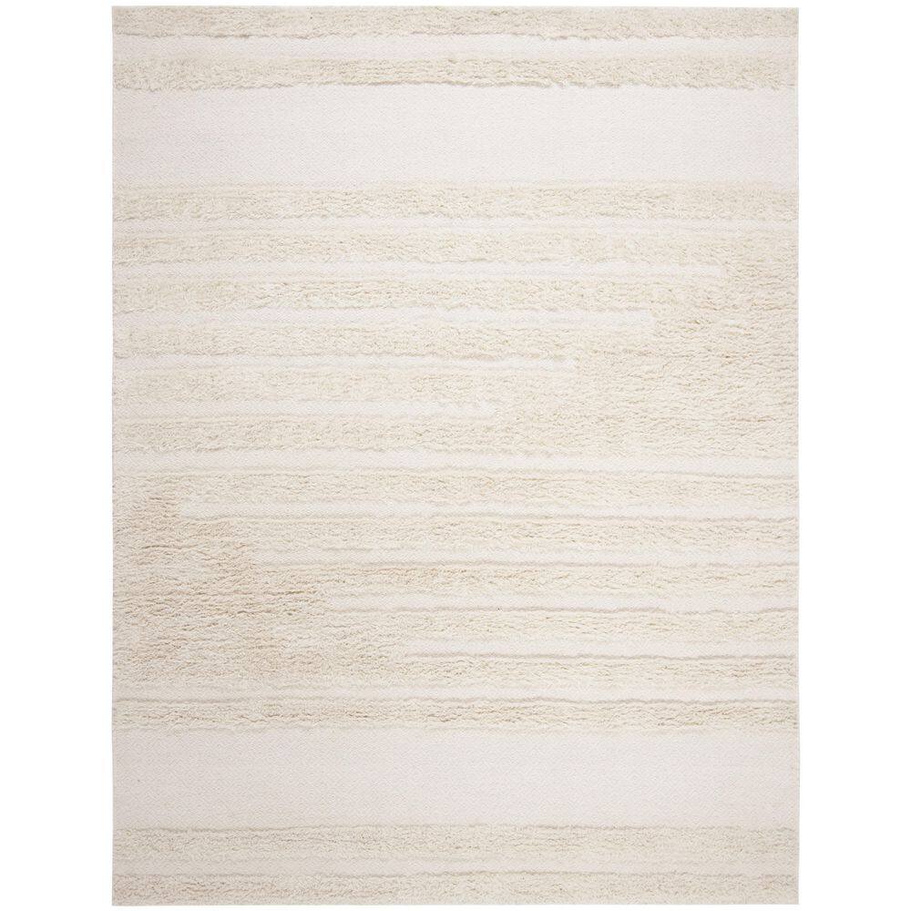 Ivory Hand-Knotted Wool 8' x 10' Area Rug