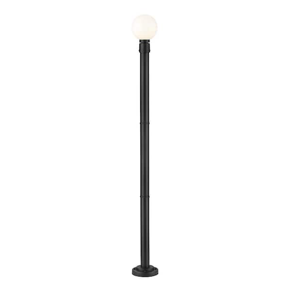 Unbranded Laurent 1-Light Black Aluminum Hardwired Outdoor Weather Resistant Post Light Set with no Bulb Included