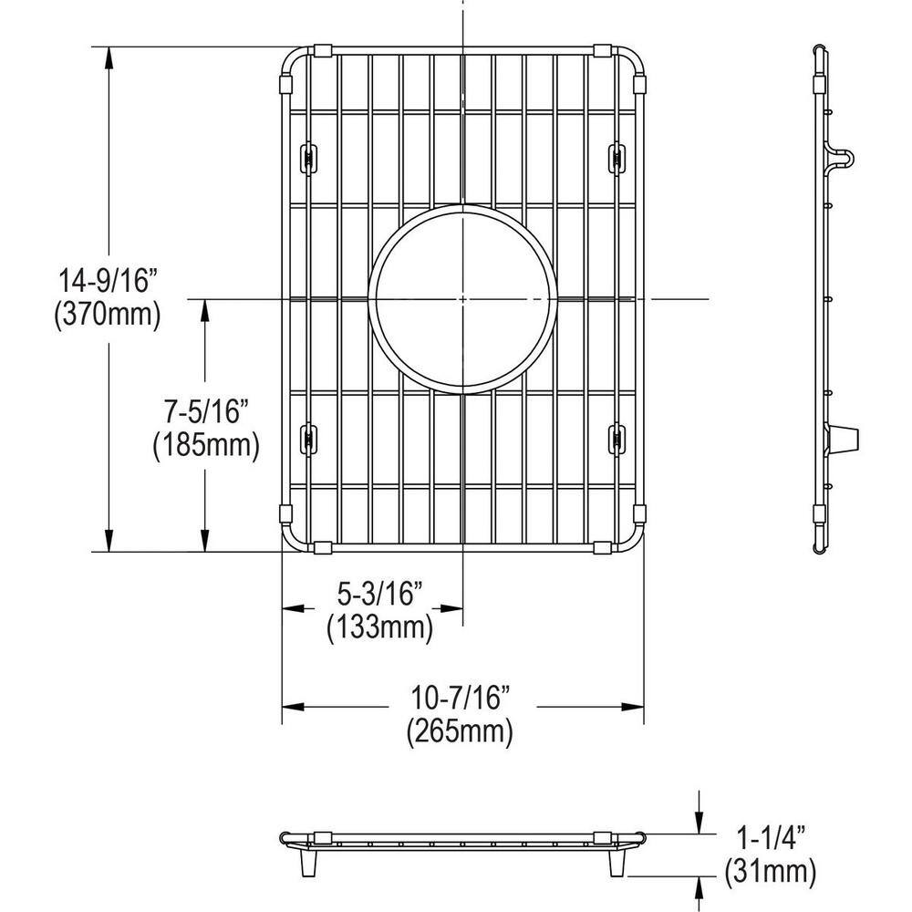 Elkay Stainless Steel Rectangular Sink Bottom Grid