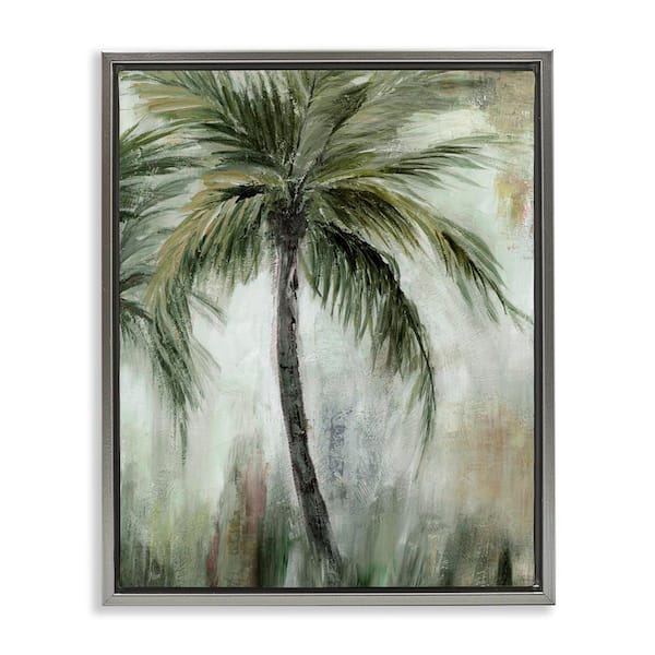 Stupell Industries Fanned Palms Impression by Nan Gray Floater Frame Nature Graphic Art Print 21 in. x 17 in.