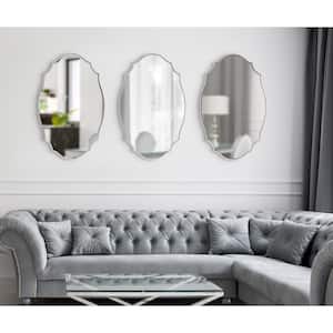 Leanna 36 in. x 24 in. Classic Oval Framed Silver Wall Accent Mirror