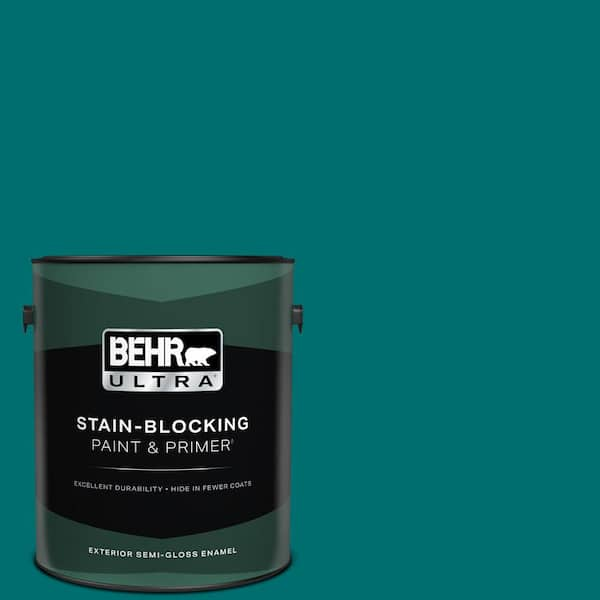 BEHR ULTRA 1 gal. #P460-7 Caribbean Current Semi-Gloss Enamel Exterior Paint & Primer