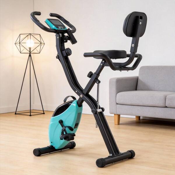 LIVACA Folding Fitness X-Bike Exercise Bike with 16-Level Magnetic