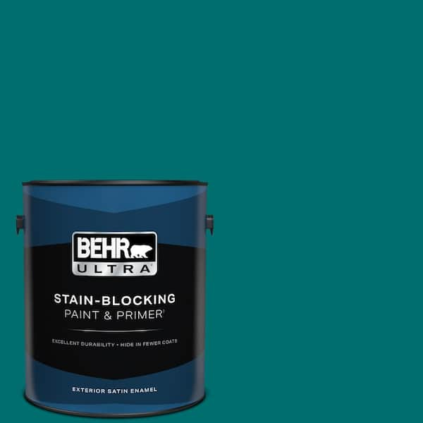 BEHR ULTRA 1 gal. #P460-7 Caribbean Current Satin Enamel Exterior Paint & Primer