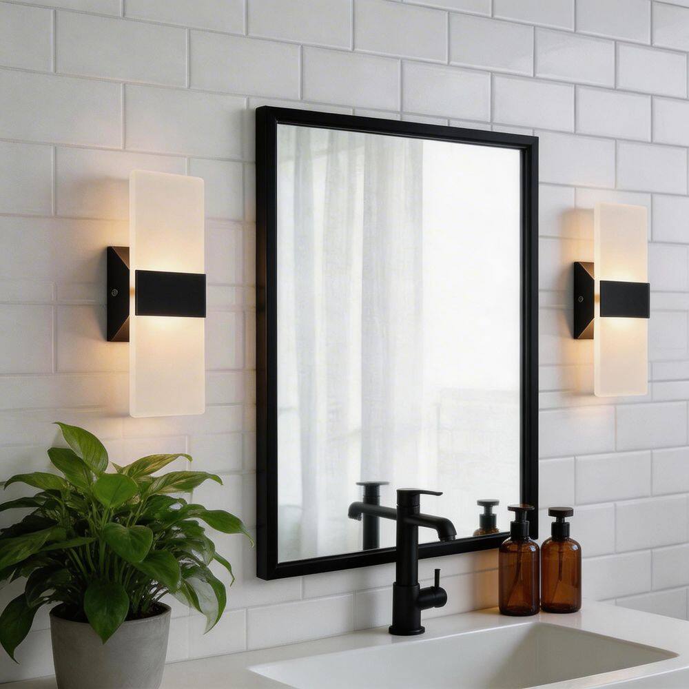 4.33 in. 1-Light Black Metal LED Vanity Light, Dimmable 3000K Modern Wall Sconce for Bathroom Bedroom (2-Pack) price history on PriceWatchPro
