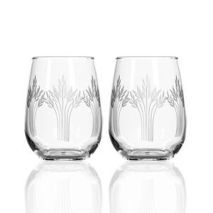 Harvest 17 oz. Stemless Wine Glasses Set (Set of 2)