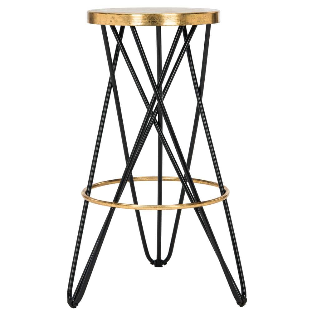 Lorna Black and Gold Hairpin Leg Bar Stool