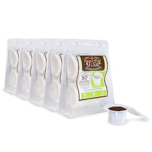 EZ-Cup 2.0 Disposable Paper Filters with Patented Lid Design for Reusable Coffee Pods 5-Pack (250 Filters )