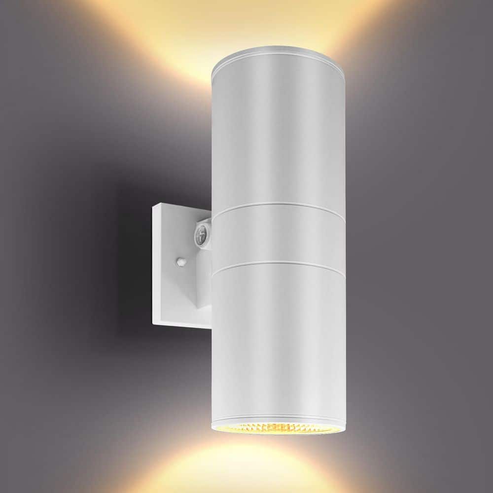 12 in. White Dusk to Dawn LED Outdoor Hardwired Wall Lantern Sconce 3CCT 18/24/30-Watt Dimmable, IP65, ETL price history on PriceWatchPro