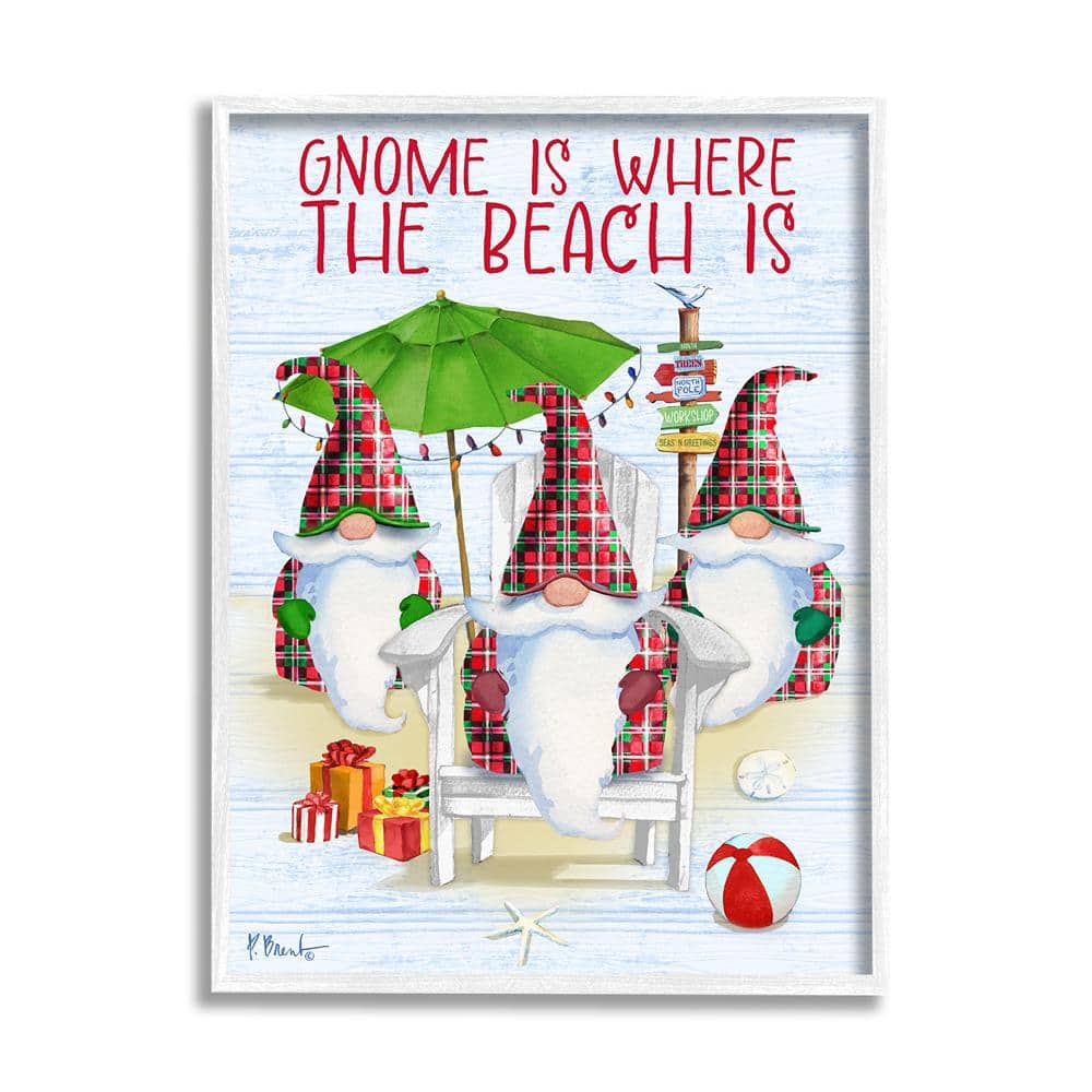 Festive Tropical Christmas Gnomes Quote Canvas Print, 16 x 20
