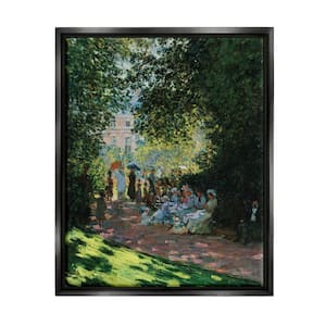 Parisians In Parc Classical Painting Style" by Marcus Jules Floater Frame People Wall Art Print 25 in. x 31 in.