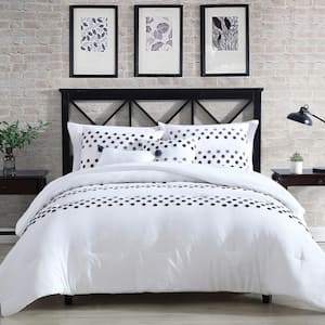 Mia 5 piece washed-tufted Microfiber Queen Comforter Set