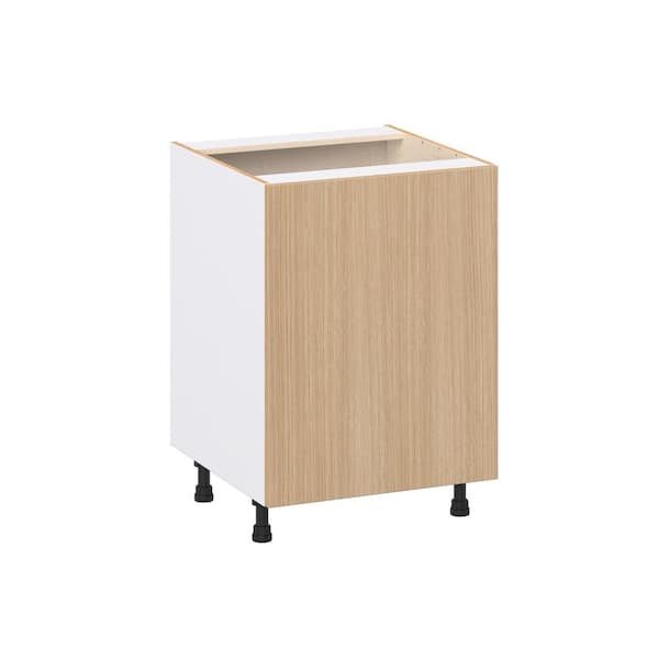 Timberline Mojavi Oak Slab Assembled 3-Waste Bins Pull out Kitchen Cabinet (24 in. W x 34.5 in. H x 24 in. D)