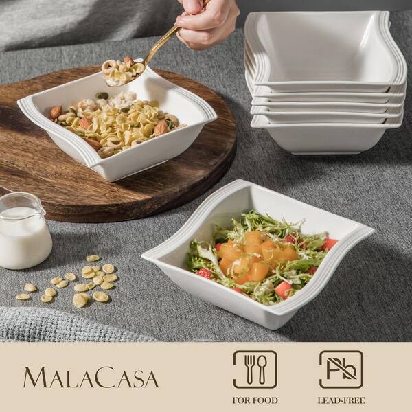 MALACASA 6-Piece Porcelain 7 fl.oz. Square Ramekin Dish Set with Double  Handle BAKE-MINI-006 - The Home Depot