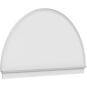 86-in. W x 49-3/4-in. H x 2-3/4-in. P Half Round Smooth Signature Urethane Combination Pediment, Primed Tan