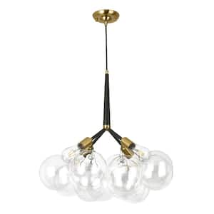 Kinlea 4-Light Bronze Modern Sphere Chandelier for Kitchen Island, Living Room and Dining Room with No Bulbs Included