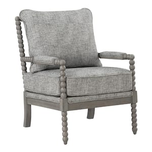 Abbott Chair in Graphite Fabric with Brushed Grey Base