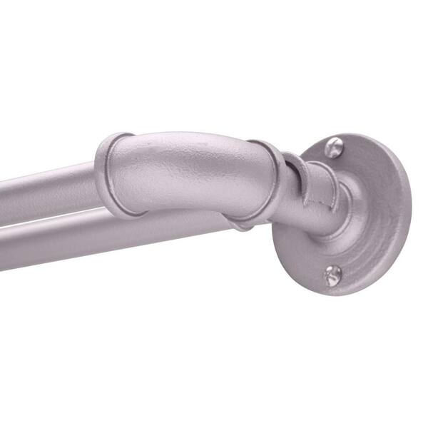 120 In Double Curtain Rod Pewter, Curtain Rod Home Depot