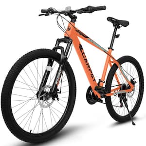 26 in. Orange Steel Mountain Bike with 21-Speed Shock Absorbing Front Fork for Adult
