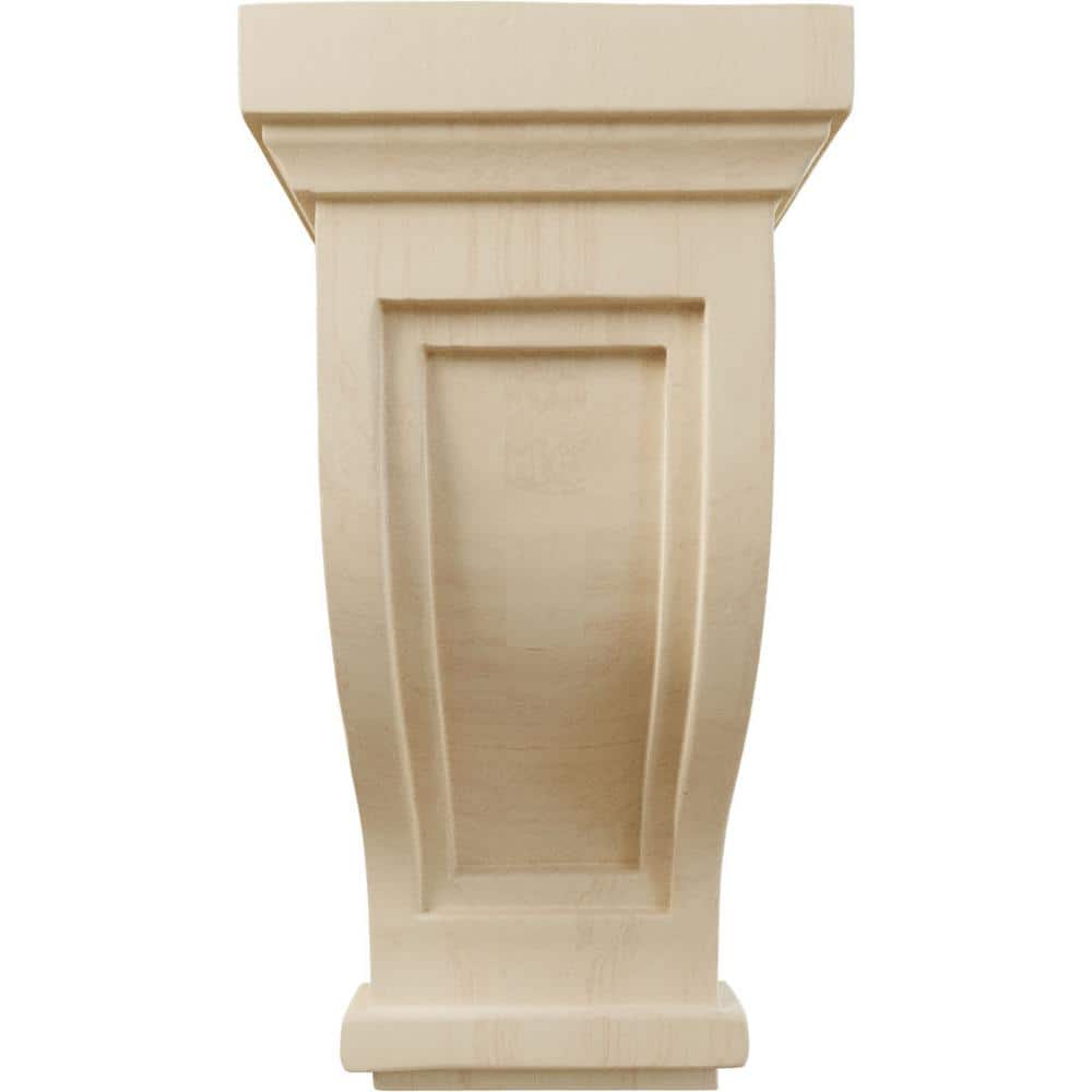 Traditional Recessed Rubberwood Corbel 4.75"W x 5"D x 10"H