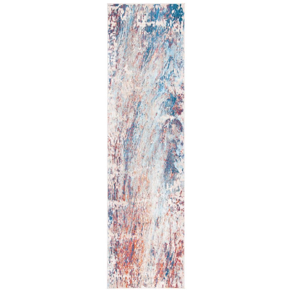 Vintage Persian 2 ft. x 8 ft. Blue/Rust Distressed Marble Runner Rug price history on PriceWatchPro