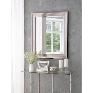 Medium Square Polished Aluminum Finish Beveled Glass Contemporary Mirror (36 in. H x 30 in. W)
