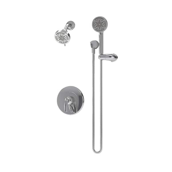 Elm HydroMersion Wall Mount 7-Spray Dual Fixed and Handheld Shower Head in Polished Chrome 1.5 GPM (Valve Not Included)