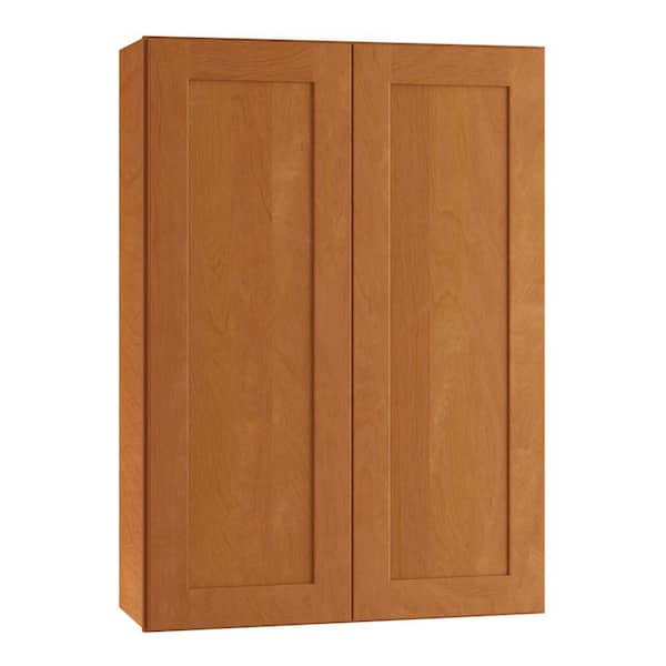 Home Decorators Collection Newport 30 in. W x 12 in. D x 42 in. H Assembled Plywood Wall Kitchen Cabinet in Cinnamon with Soft Close