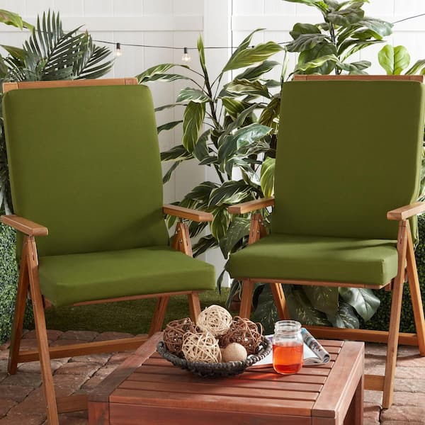 Greendale Home Fashions 20 in x 19 in Outdoor High Back Chair Pad