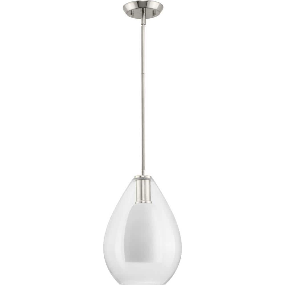 Carillon Brushed Nickel Glass Bell Pendant Light