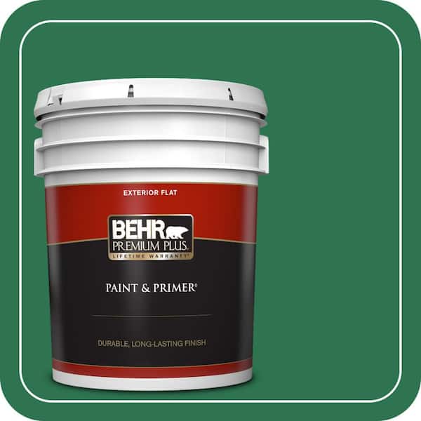BEHR PREMIUM PLUS 5 gal. #P420-7 Crown Jewel Flat Exterior Paint & Primer