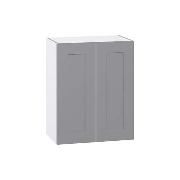J COLLECTION Bristol Painted Slate Gray Shaker Assembled Wall Kitchen Cabinet (24 in. W x 30 in. H x 14 in. D)
