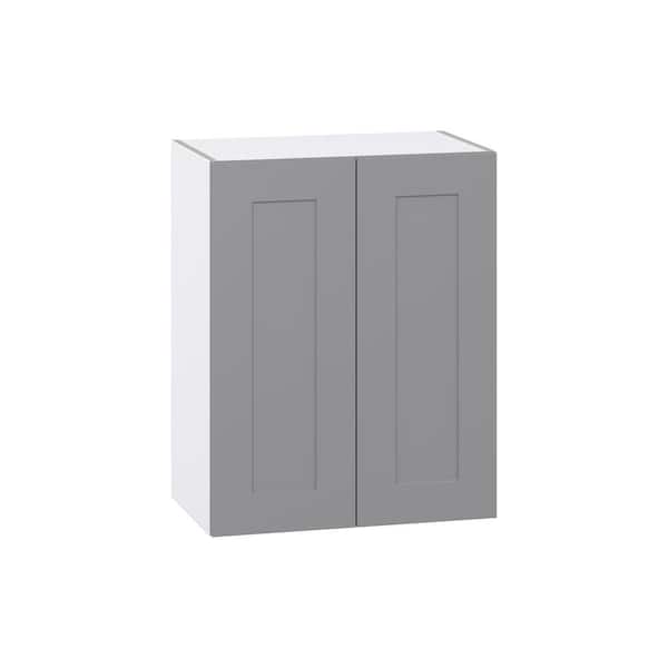 J COLLECTION Roseland 24 in. W x 14 in. D x 30 in. H Assembled Shaker Wall Kitchen Cabinet in Slate Gray