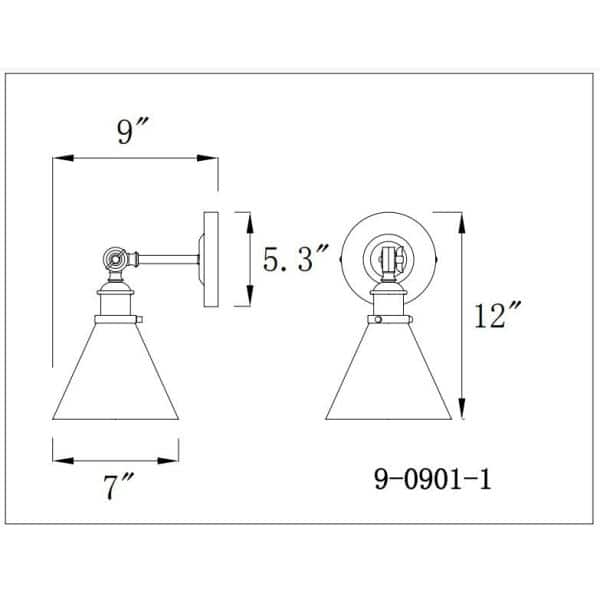 Glenn Matte Black Adjustable Cone Shade Wall Sconce