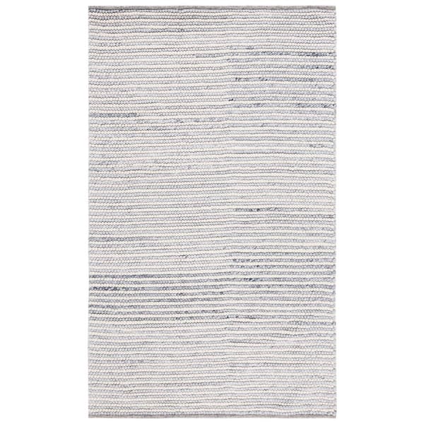 SAFAVIEH Martha Stewart Ivory/Blue 5 ft. x 8 ft. Basket Striped Area Rug