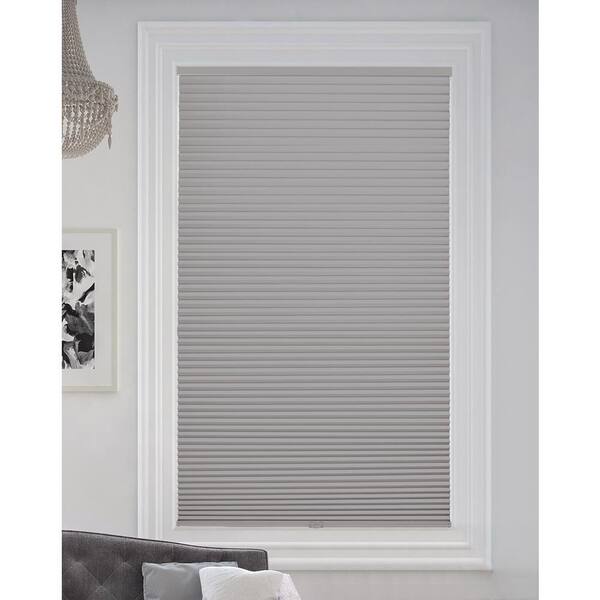 BlindsAvenue Gray Sheen Cordless Fabric Blackout Cellular Honeycomb Shade, 9/16 in. Single Cell, 47.5 in. W x 48 in. L