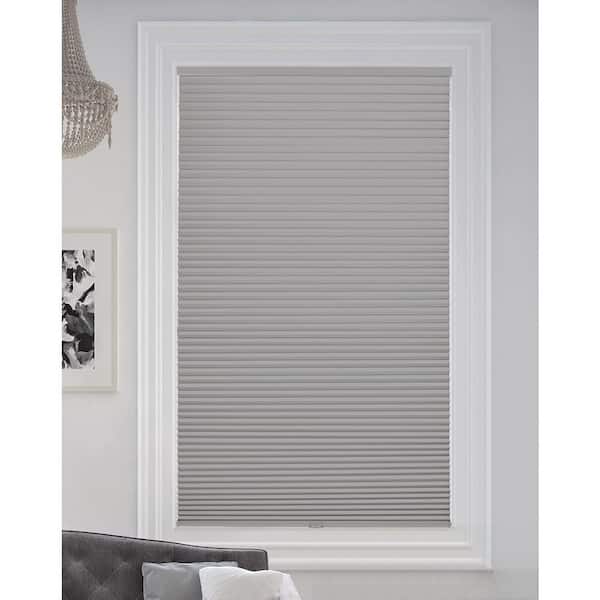BlindsAvenue Gray Sheen Cordless Fabric Blackout Cellular Honeycomb Shade, 9/16 in. Single Cell, 26.5 in. W x 72 in. L