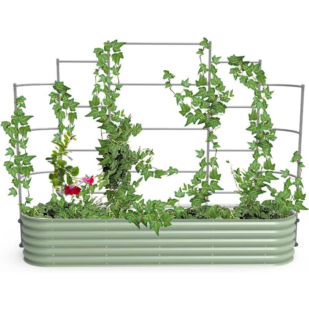 Modular White Metal Garden Trellis Panel System