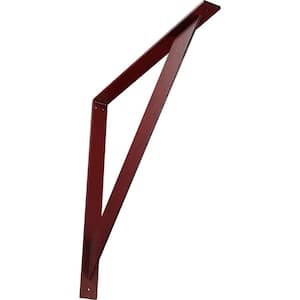 2 in. x 24 in. x 24 in. Steel Hammered Bright Red Traditional Bracket