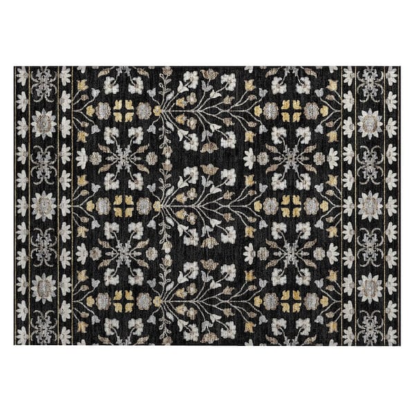 Chantille Machine Washable Indoor/Outdoor Abstract ACN3048 Black 2 ft. x 3 ft. Accent Rug