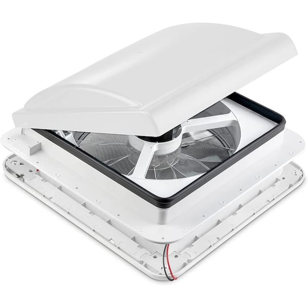 HIKE CREW White Manual RV Roof Vent Fan with 6-Speeds