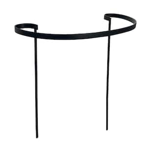 21 in. W x 37 in. Tall Garden Ornament Black Metal Half Round Plant Support Stake