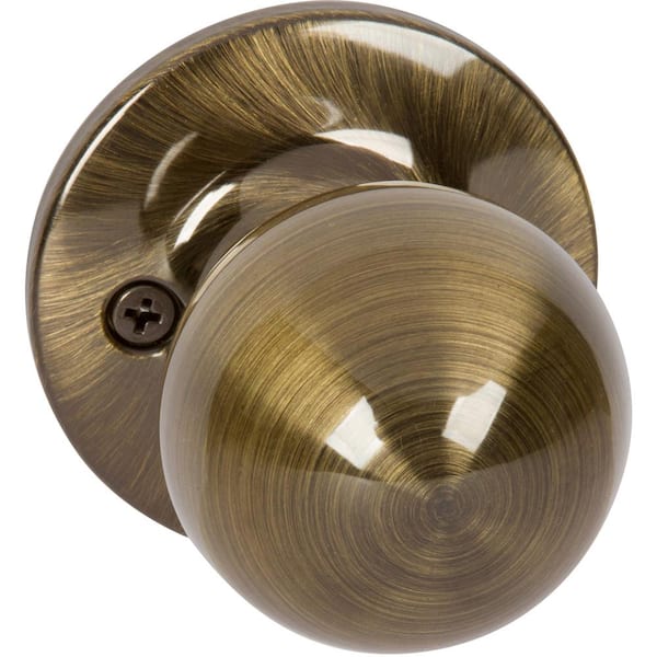 DELANEY HARDWARE Fairfield Rustic Style Antique Brass Round Shape Single Dummy Door Knob