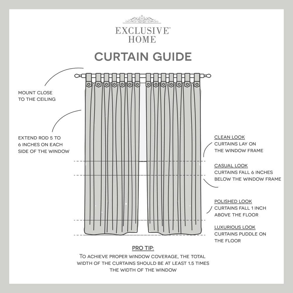 Black Pearl Linen Tuxedo Tab Top Curtain Panels, 54"x84"