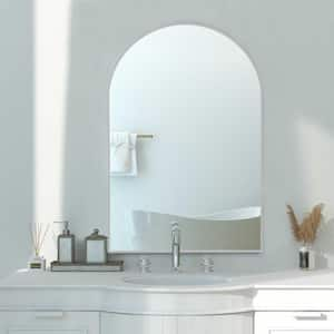 24 in. W x 36 in. H Arched Wall Mirror Silver Bathroom Vanity Mirror