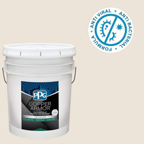 COPPER ARMOR 5 gal. PPG14-15 French Cream Eggshell Antiviral and Antibacterial Interior Paint with Primer