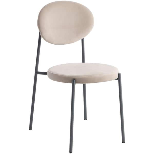 Leisuremod Euston Beige Velvet Dining Chair