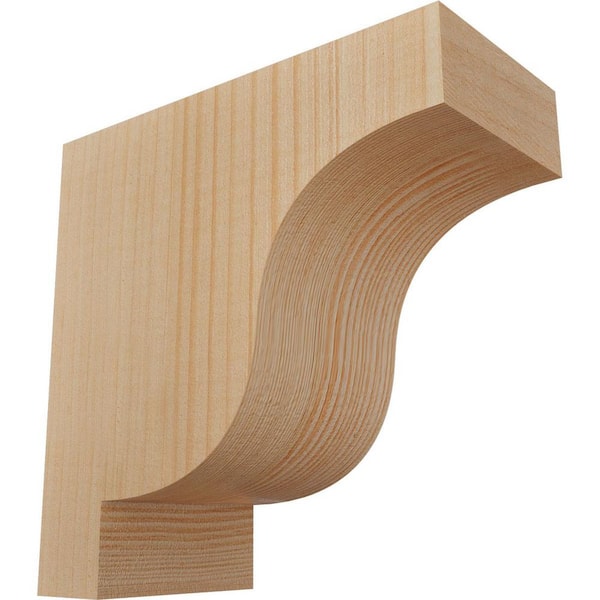 Ekena Millwork 3-1/2 in. x 8 in. x 8 in. Douglas Fir Newport Smooth Corbel